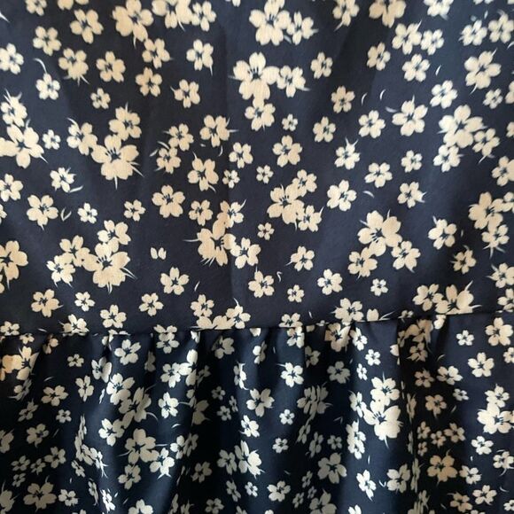 MISSLOOK Misslook navy blue white floral midi dress - Large / L - Picture 4 of 9